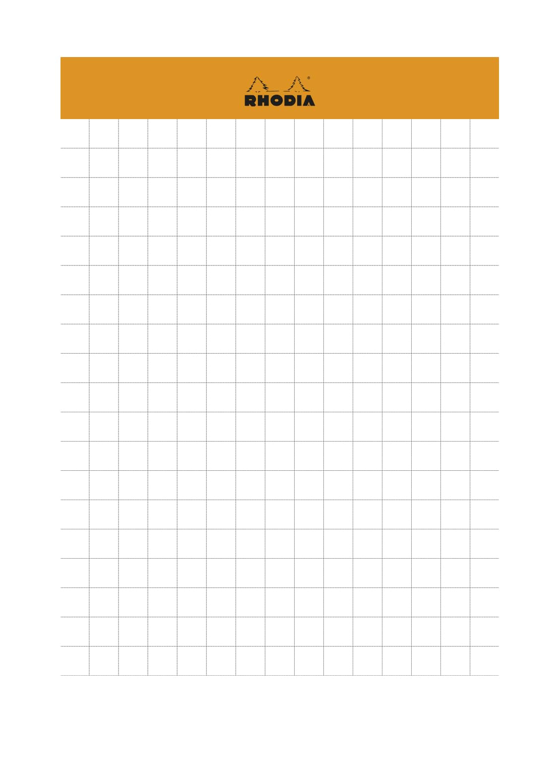 RHODIA 194043C - Memo Pad N°11 Orange - A7 - 7.5 x 11.5 cm - 5/5 (Small Squares) - 240 Detachable Sheets 80 gsm - Practical and Compact - Rhodiatime Collection