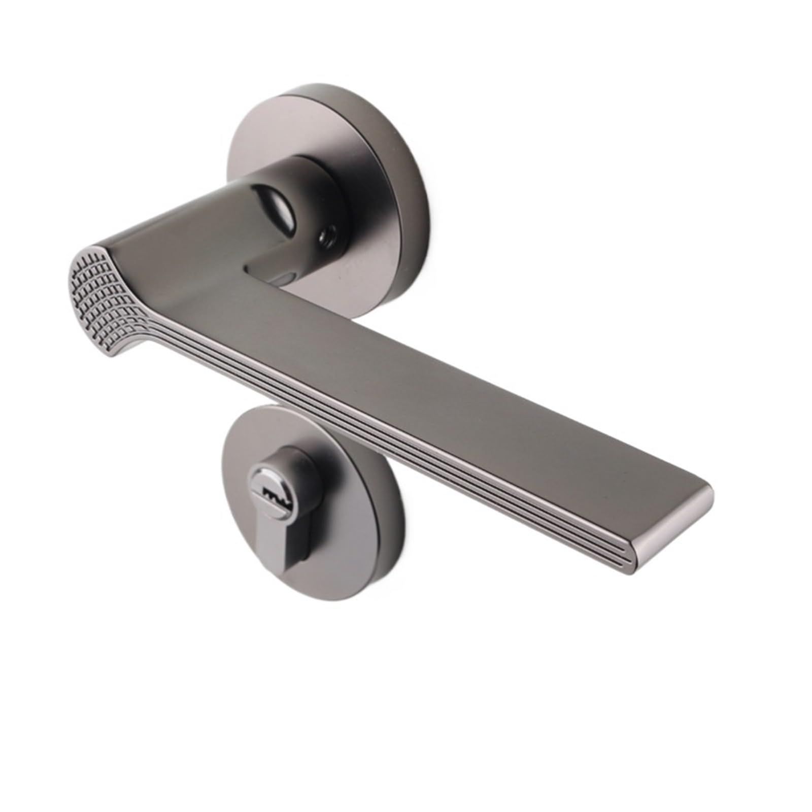 NYRXRYTCA American Gray and Black Indoor Door Lock Bedroom Simple Black Nickel Door Handle Nordic Silent Split Lock