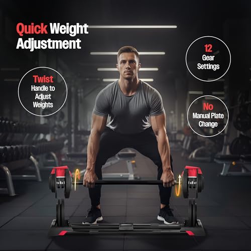 Image of Sparnod Fitness SAD-25 Adjustable 3-in-1 Dumbbell Set,3-24kg Quick Weight Change, Dumbbell, Barbell, Kettlebell,12 Gear Steel ABS Build, Digital Dial, Ergonomic Grip, Home Gym Workout Kit (Black, 24Kgs, Set of 1)