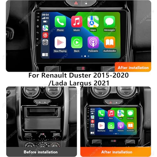 Reproductor multimedia para coche Android 14 con audio GPS para Renault Duster 2015 3