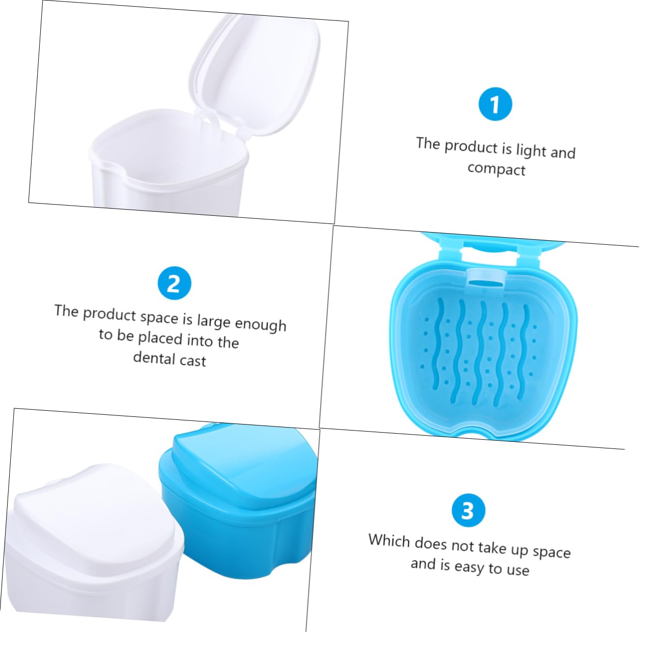 Didiseaon 8 Pz scatola della dentiera portabicchieri per protesi contenitori per l'immersione della protesi False light denti finti contenitore per la conservazione della protesi fermo