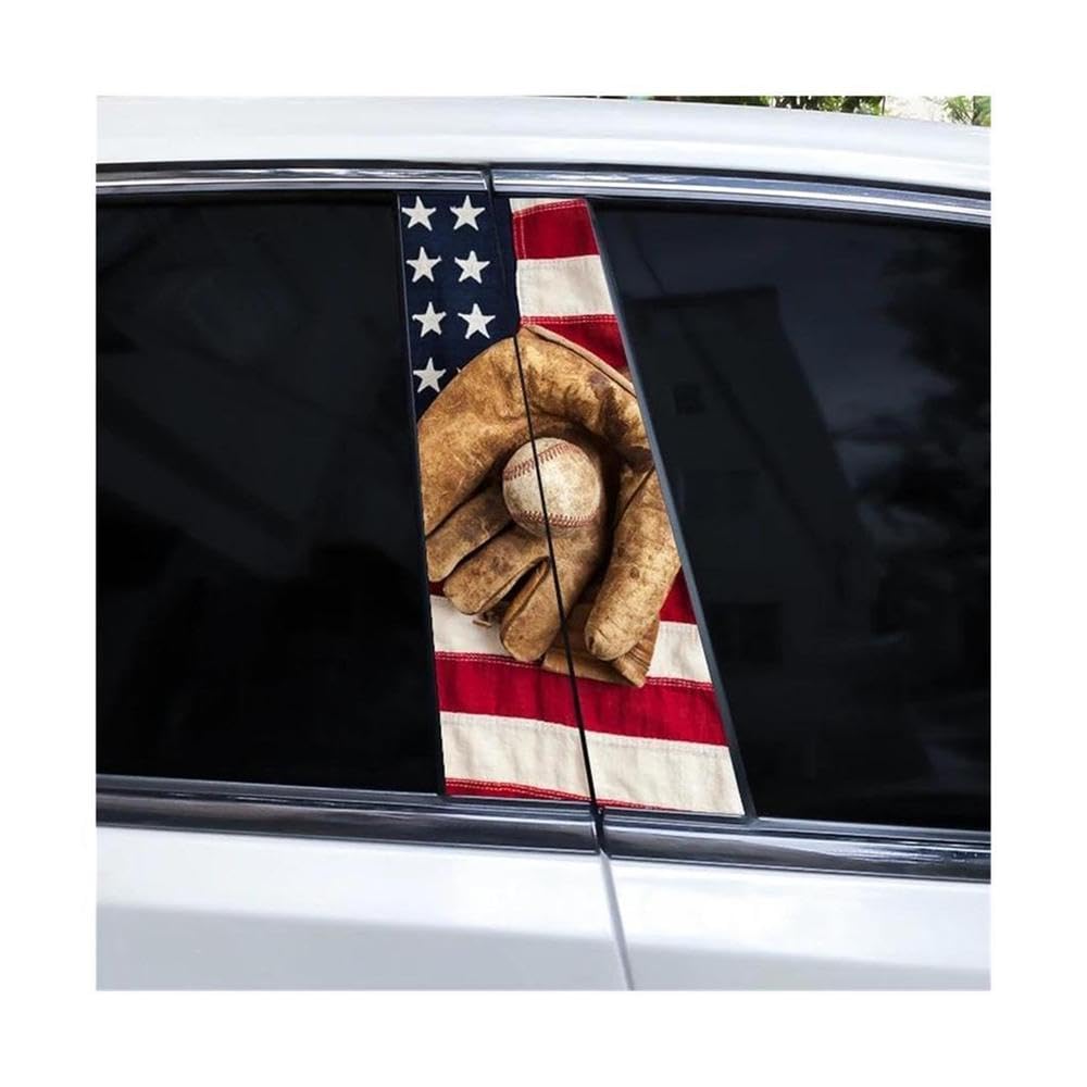 Body Parts 2pcs Car Window Pillar Decal Eagle Flag Stickers DIY Waterproof Vinyl Car Pillar Sticker(D)