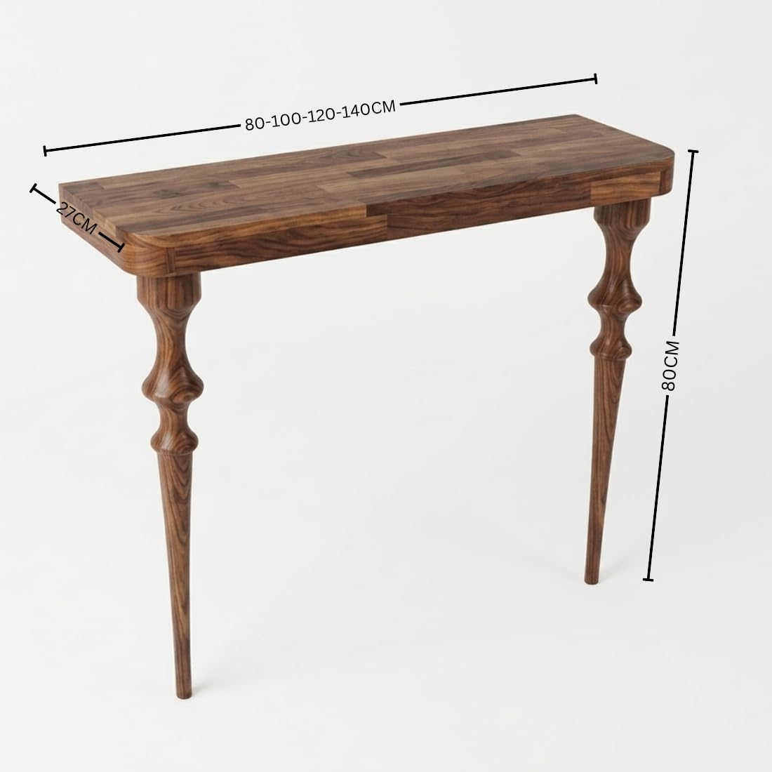 Wooden Expert 100Cm Length Premium Royal Half Moon Console Table with Storage | Narrow Wooden Entryway Accent Table | Solid Semi-Circle Design for Living Room, Hallway, Foyer, Entrance (140x27x80Cm) 4