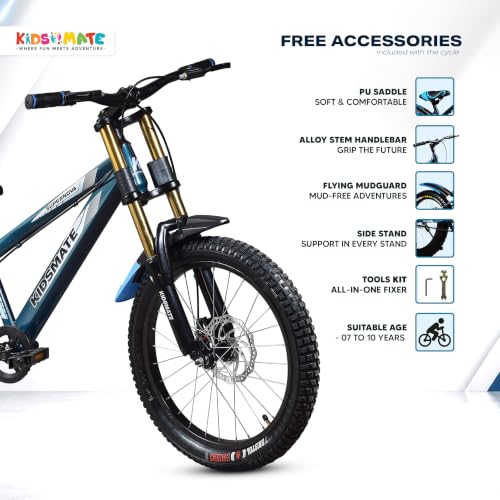 Image of Kidsmate Supernova Pro 20T IBC Mountain Bike with Carrier - Stelios Blue