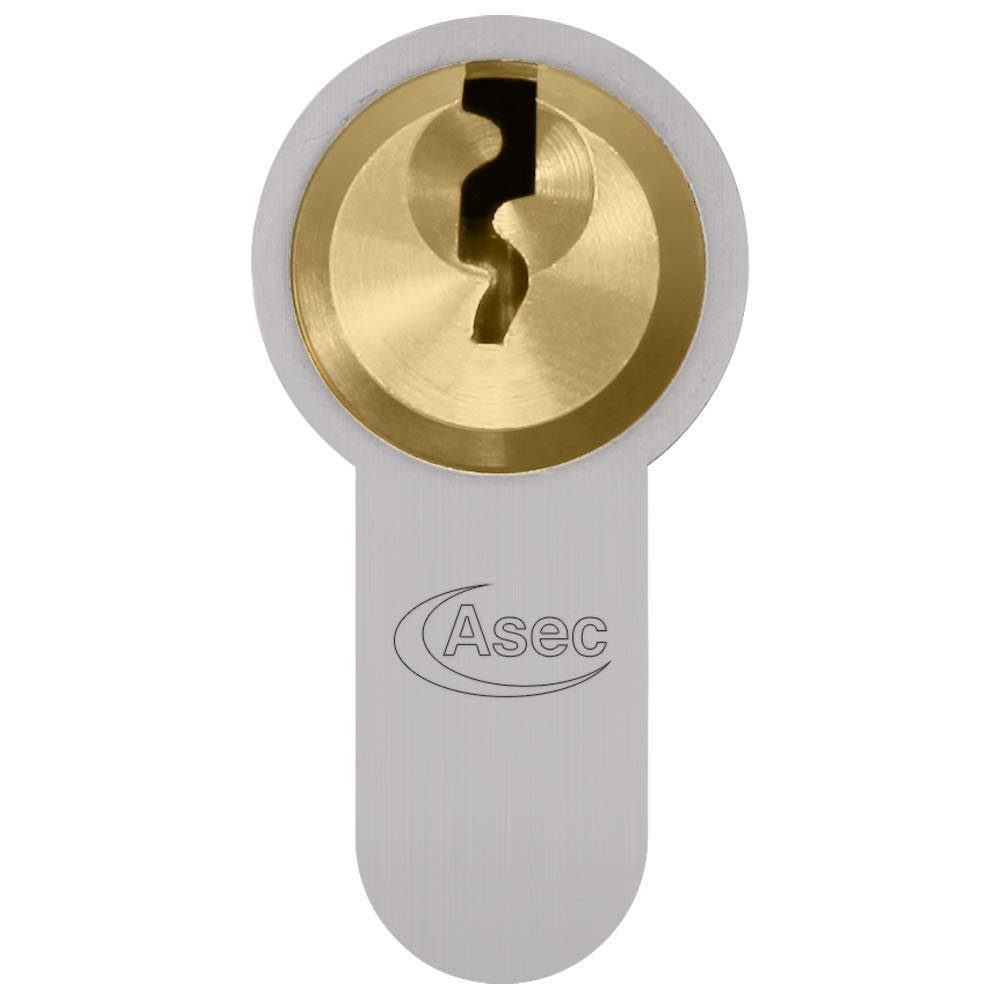 Asec Vital 6 Pin Half Euro Dual Finish Snap Resistant Cylinder - 70Mm 60/10