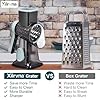 Rotary Cheese Grater with Handle Kitchen Shredder Slicer Grater Slicer Ice Shaver Cheese Vegetable Nuts Potato Zucchini Chocolate 3 Interchangeable Blades (GreyBlue) #2