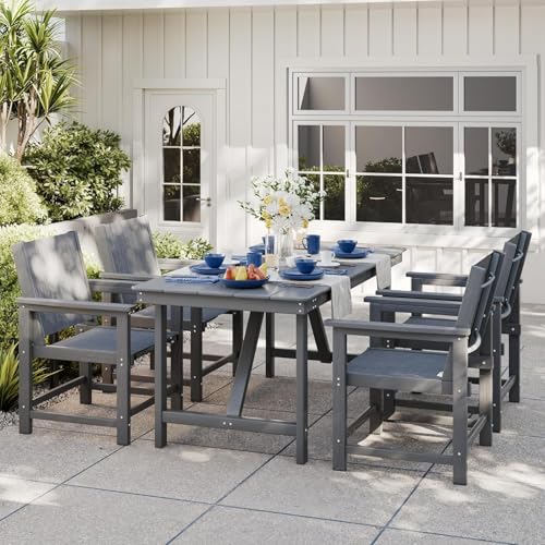 Image of Amopatio 5 Piece HDPE Patio Dining Set for 4 | Weather Resistant; With Umbrella Hole