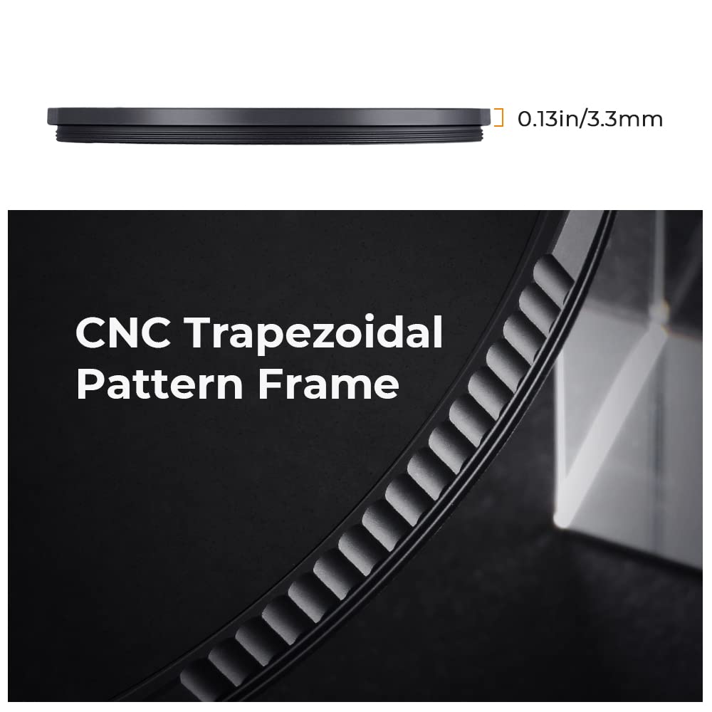 K&F Concept Nano-X Series Black Diffusion - Filtro de lente de efecto cinematográfico de 1/8 con 28 revestimientos multicapa, difusión de luz negra para video, vlog, fotografía de retratos (82 mm)