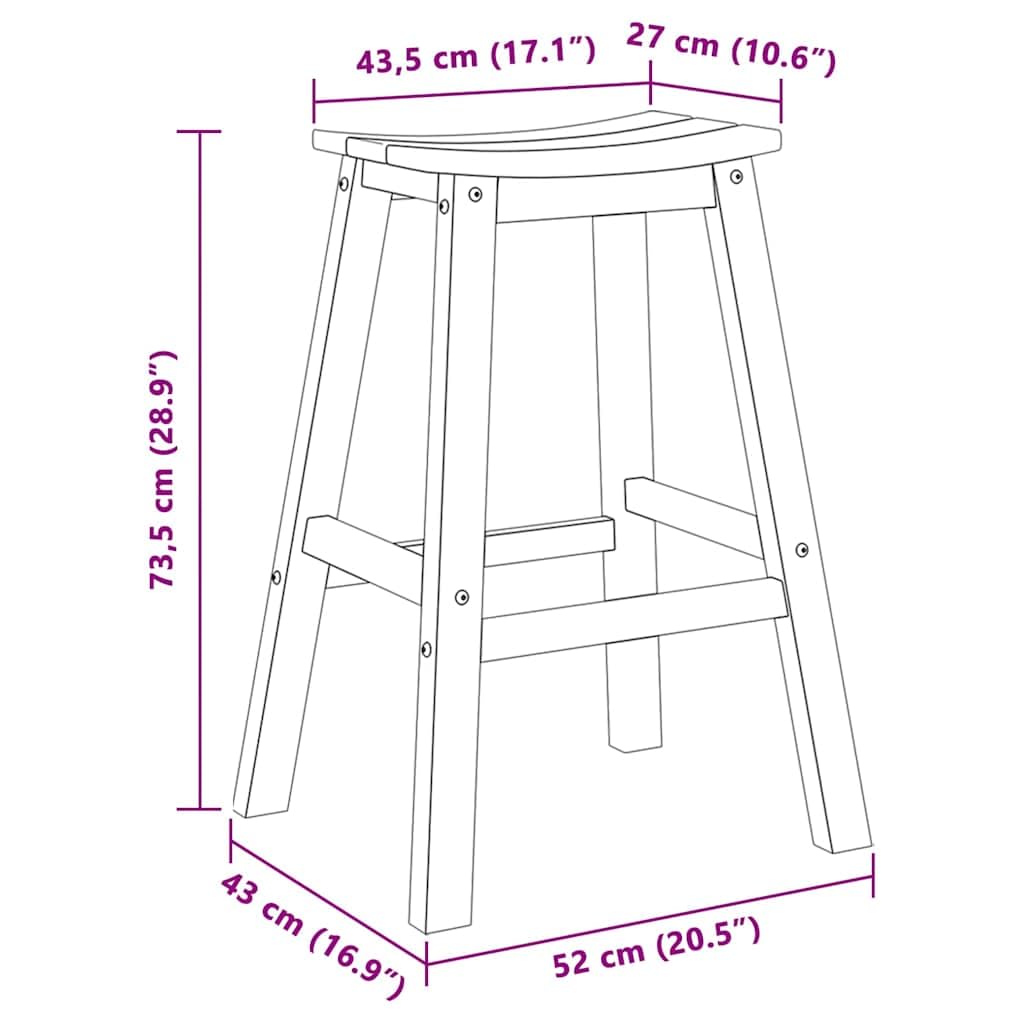 Juego de 4 taburetes de jardín, HDPE para Patios, terrazas, Balcones y como mobiliario de Bar