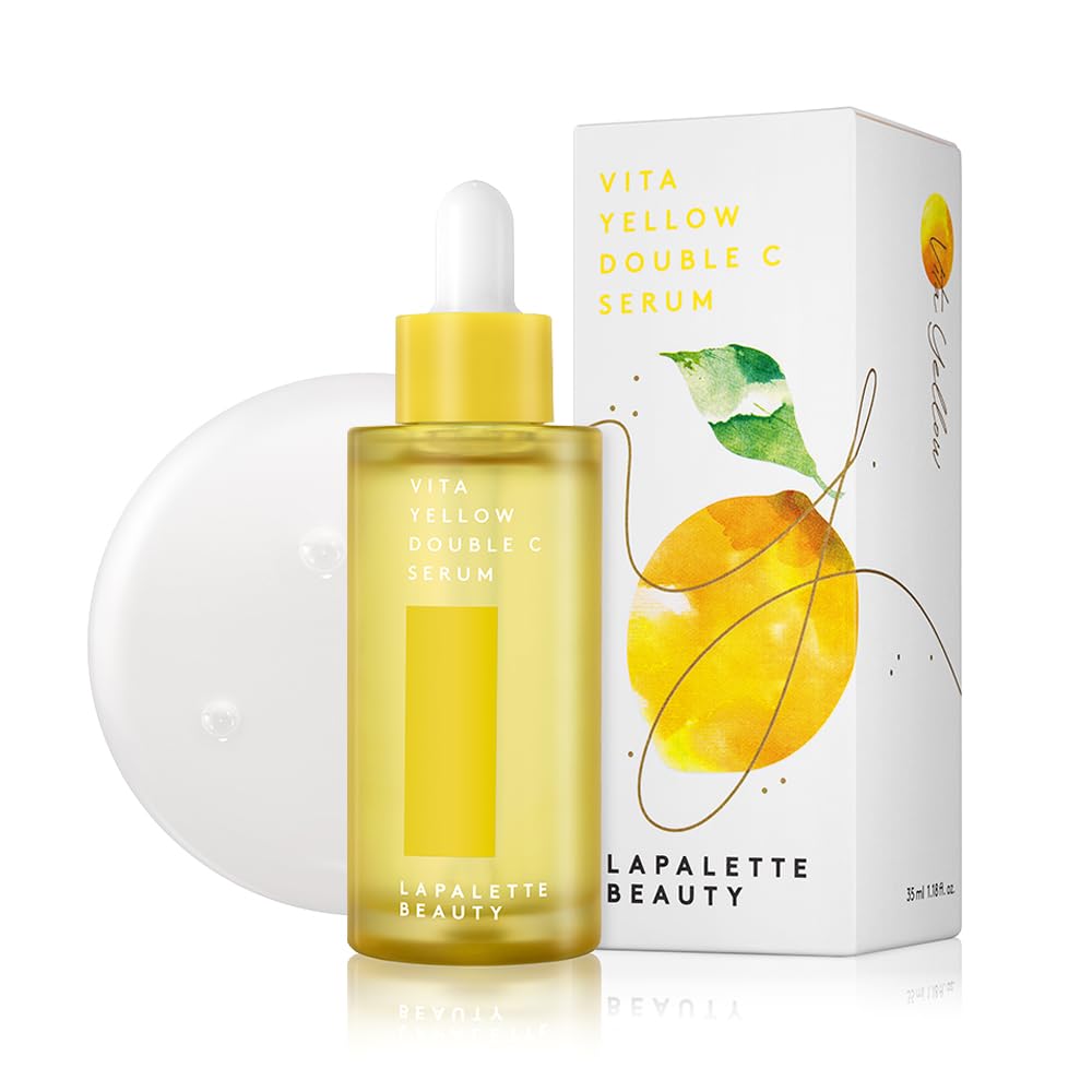 [EXP 2026.05.15] LAPALETTE Beauty Vita Yellow Double C Serum. 1.18 Fl.oz | Nourishing & Skin Firming Effects | 9 Essential Vitamins | Korean Skincare