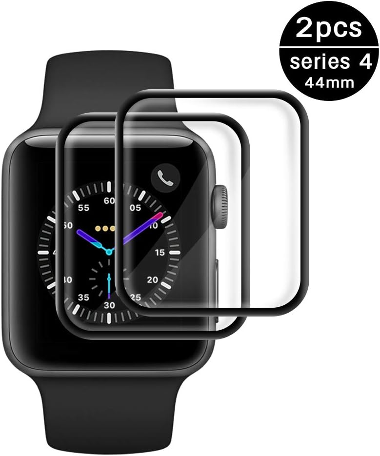 Screen Protector for Apple Watch Series 4 44mm, [2 - Pack] Tempered Glass Screen Protector, Anti-Scratch Resistant Full Coverage Scratch-Proof Screen Film Compatible iWatch 4/ iPhone Watch 4
