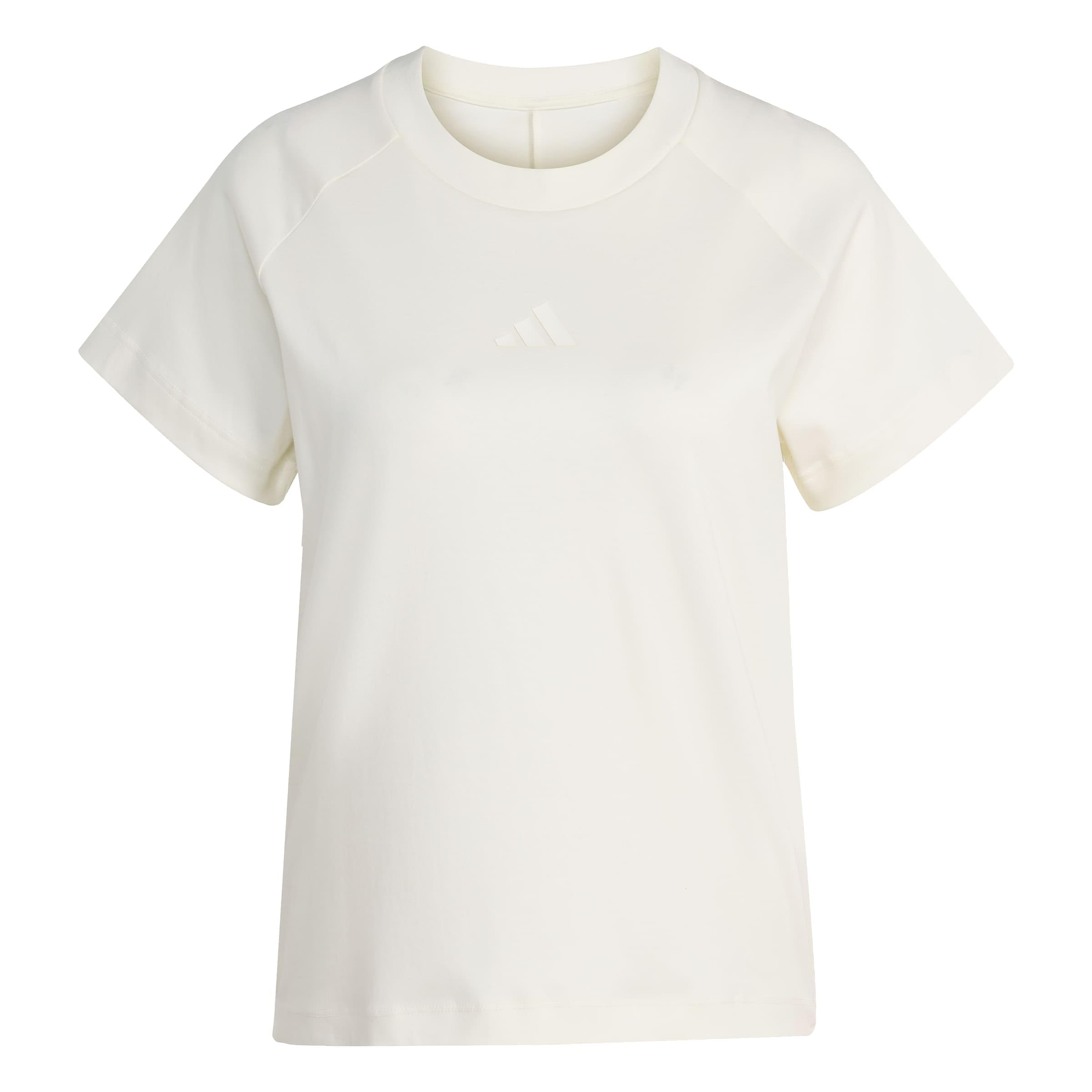 adidas Women's Soft LUX TEE, Off White, L