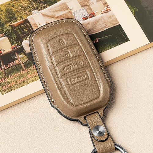 Image of for Toyota Key Fob Cover Leather car Key case fits 2027 2026 2025 2024 Grand Highlander Camry Crown Signia Highlander Venza Land Cruiser Accessories
