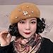 WUODHTW Women's Wig Beret Wig Short Roll Wig Fashion Versatile Round Top Wool Wool Beret Wig