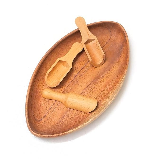 JEJIME Multipurpose Wooden Spoon Set (6 PCS) for Salt, Tea, Coffee Beans, Spices, Condiments, Candy & Laundry Detergent | Eco-Friendly Kitchen & Cooking Accessories for Home, Restaurant & Party Use 1