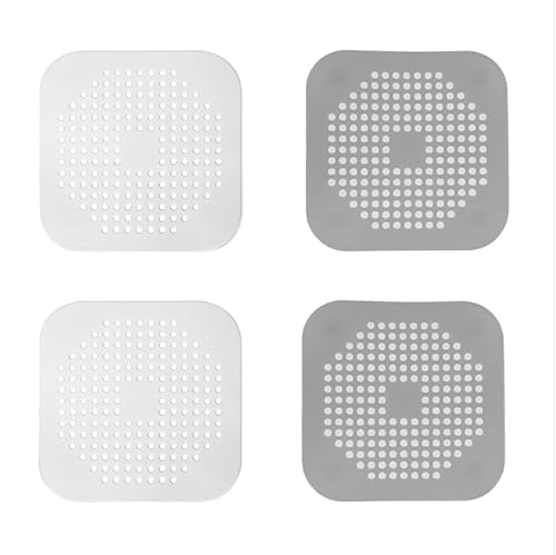 Lmyzcbzl Silicona Protector de Drenaje, 4 Pcs Coladores de Drenaje de Silicona, Filtro de Fregadero, Cubierta de Desagüe de Ducha, Colador Fregadero Ducha, Tapa de Drenaje de con Ventosas