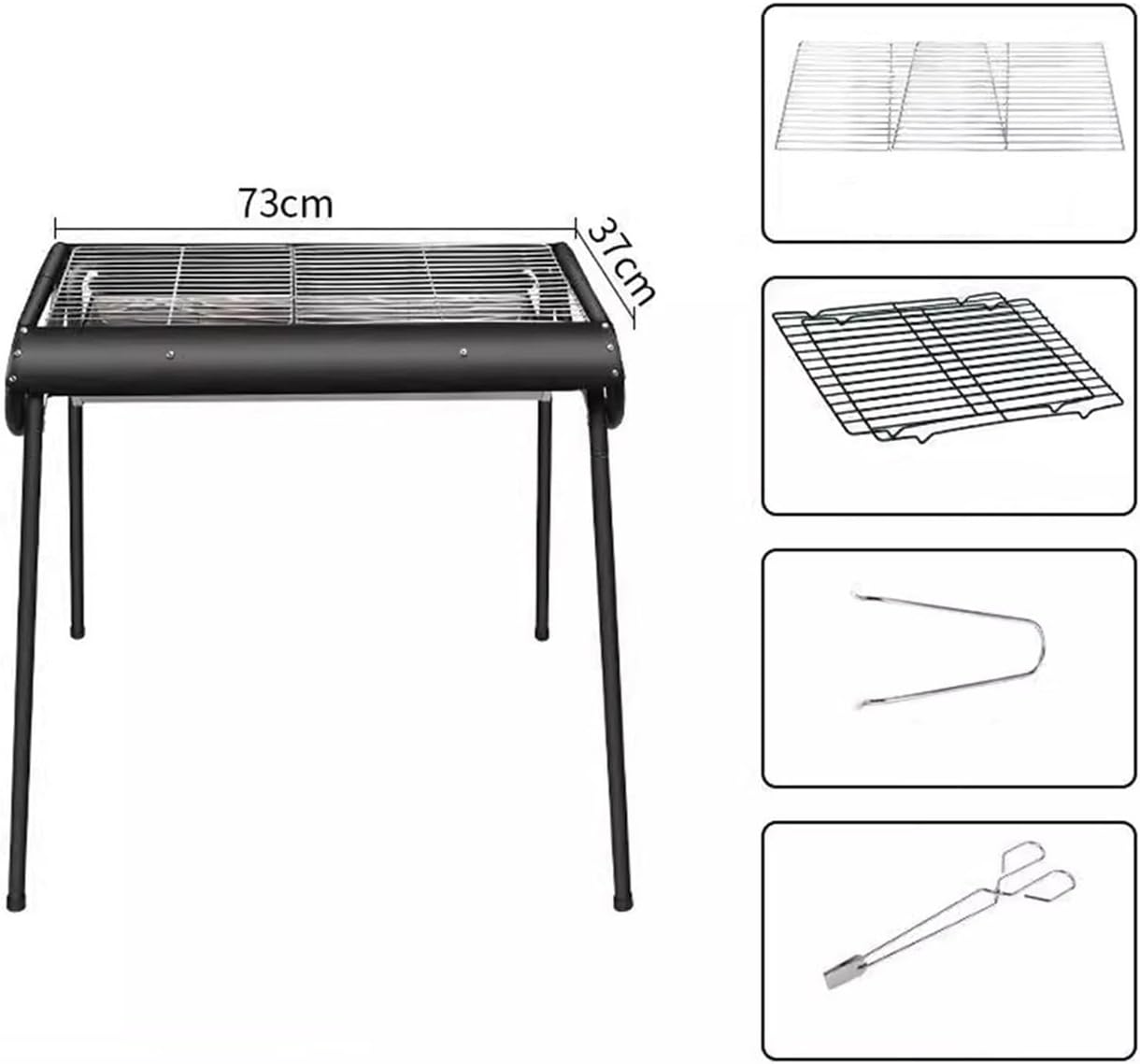 Barbecue Grill Charcoal Barbecue Rack Outdoor Thickened Stove Folding and Pulling Charcoal Grill