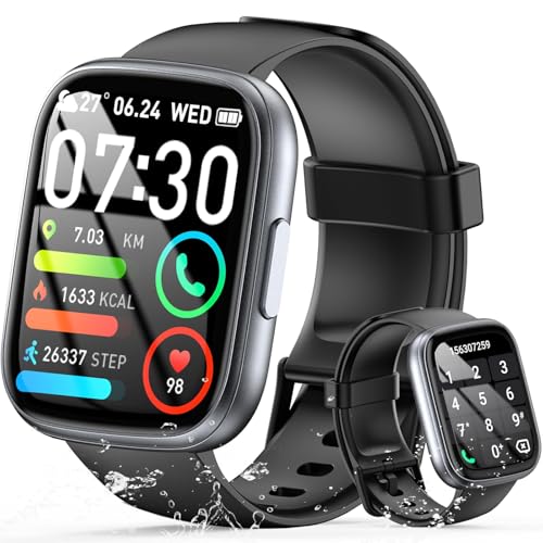 Smartwatch Herren Damen, 1,95'HD Touch Fitnessuhr mit Telefonfunktion, 110+Sportmodi Smart Watch...