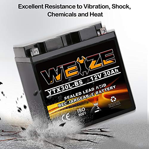 Weize YTX30L-BS Battery Replacement Yuasa Yix30L Motorcycle Battery - Factory Sealed - Maintenance Free - High Performance Etx30L Bs For Harley Davidson Polaris Sportsman thumb #3