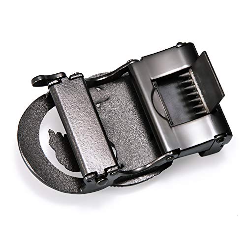 Image of Barry.Wang Mens Belts Leather Ratchet Automatic Buckle Slide Click 1 3 /8 inch Designer Dress Fashion Classic Casual Work Business