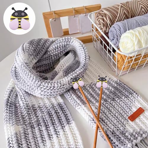 Image of 10 Pack Cute Little Bee Needle Point Protection Needle Stoppers Knitting Tools Knitting Supplies Accessories