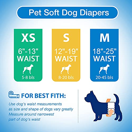 Pet Soft Disposable Male Dog Wraps - Dog Diapers For Male Dogs, Puppy Diapers With Wetness Indicator 48 Counts Xsmall #TOP5