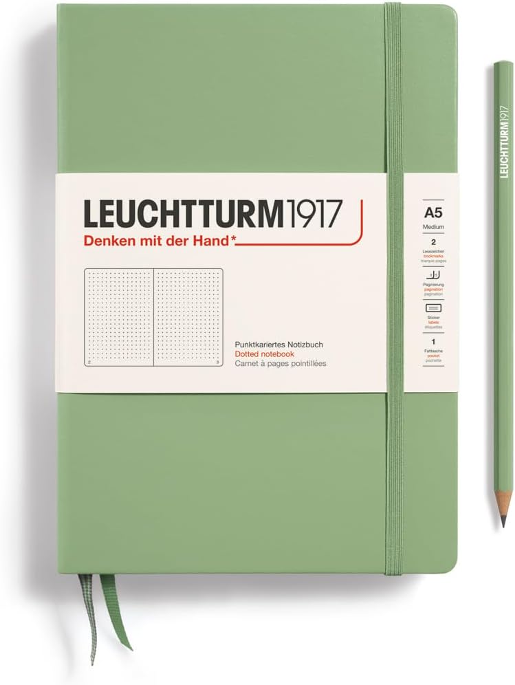 Notebooks Hardcover Medium (A5) Sage, Medium, 251 p, dotted