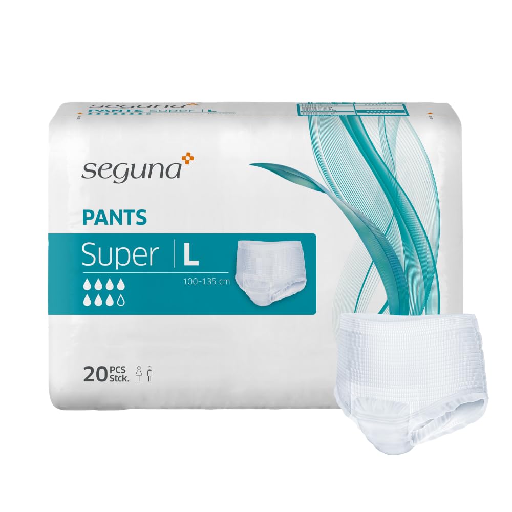 SEGUNA Pants Super, Inkontinenz Pants, Windelhosen für Erwachsene, Frauen, Männer, Inkontinenzhosen bei Blasenschwäche (L (Sparpaket 4 x 20 Stück))