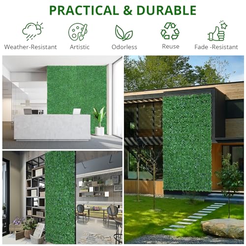 Artificial Ivy Privacy Fence Wall Screen, 40"×120" Greenery Backdrop Ivy with 20 Zip Ties, Hedges Fence Panels for Patio, Balcony, Garden, Backyard Indoor Outdoor Green Wall Decor