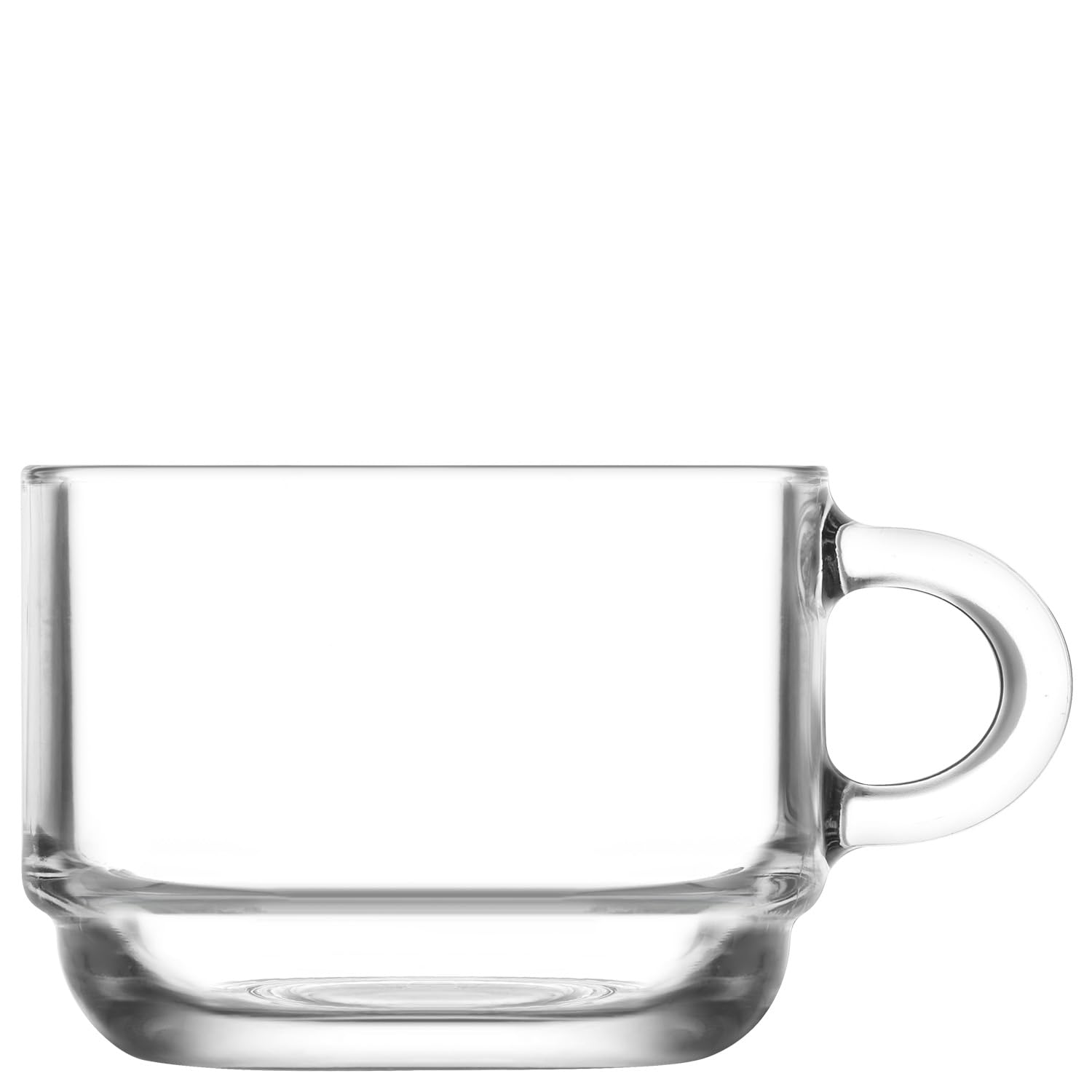 Lav Transparent 6X 270Ml Cozy Stacking Glass Coffee Cups - Clear - Latte Tea Hot Chocolate Cappuccino Espresso Drinking Mugs Glasses Set With Handle