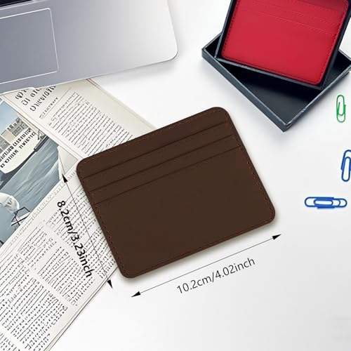 Minimalist Slim Minimalist Pocket Leather Wallet Credit Card Holder Stylish Wallets Brown3