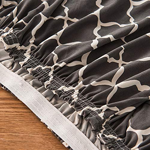YUENA CARE Wing Chair Cover Printing Spandex High Stretch Slipcovers for Wingback Chairs Slip Resistant 2 Pieces Arms Printing Fabric Furniture Protector Gray One Size - Thumbnail 5