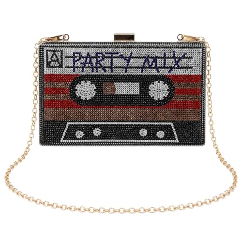 Image of QZUnique Tape Shaped Shoulder Bag Radio Recorder PU Crossbody Bag Women's Retro Evening Bag Handbag Clutch Purse