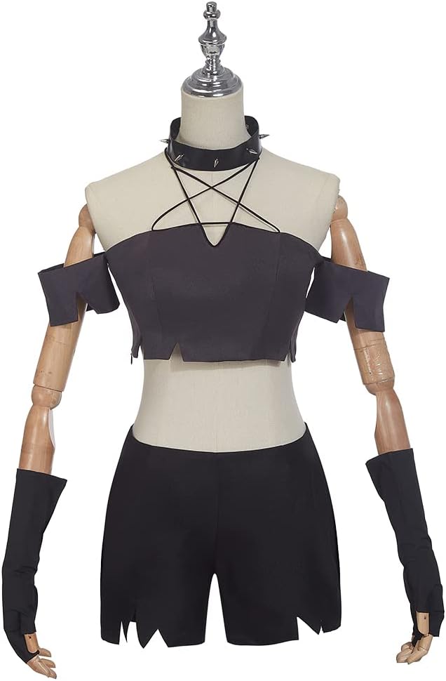 Weixu Cosplay Costume Crop Top Shorts Outfit Halloween Carnival Party Suit