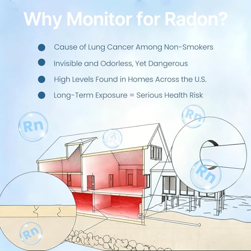Bluetooth Radon Detector for Home, High-Precision Sensor, Real-Time Radon Gas Monitoring, Short & Long-Term Data with Trend Charts, App Control, Rechargeable Battery, LED Alerts - Image 5