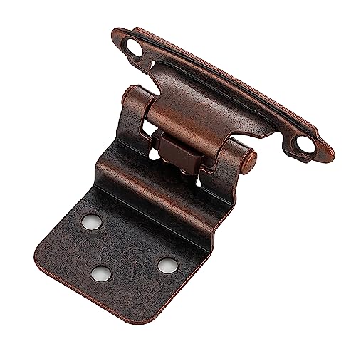 Image of Ravinte 10 Packs 5 Pair 3 /8 inch Inset Antique Copper Cabinet Self Closing Hinges for Kitchen /Bathroom /Furniture Cabinets & Doors,Decorative Cupboard Hardware with Door Bumper