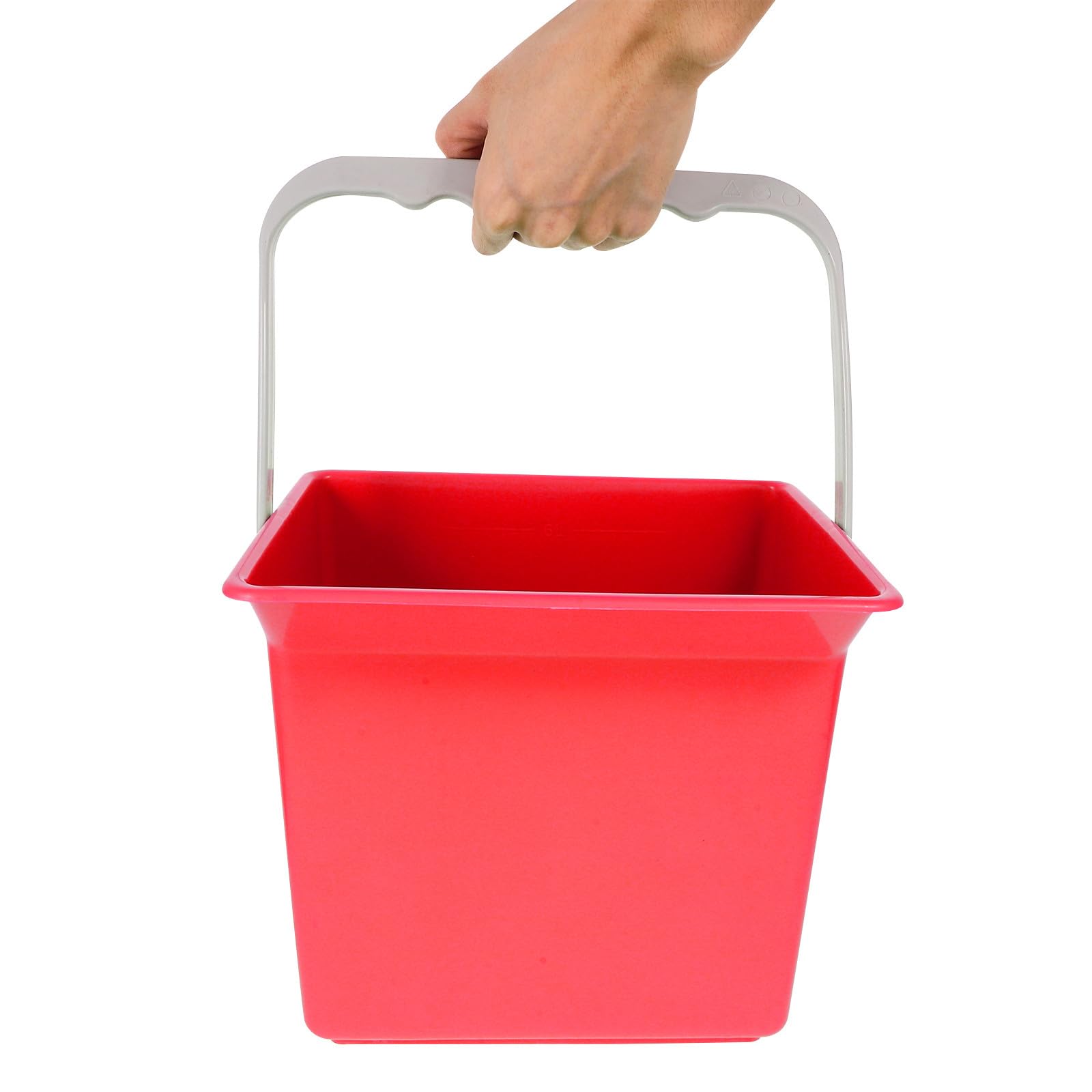 Seau de Nettoyage Rouge avec Poignée Poubelle de Voiture Compacte avec Échelle Graduée Seau pour Produits de Nettoyage pour Voiture et Suv Plastique Pratique pour Gestion des