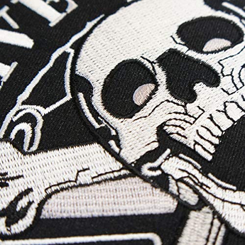 Amazon.co.jp: 大きな刺繍アイロンワッペン アップリケ パッチ【ドクロ