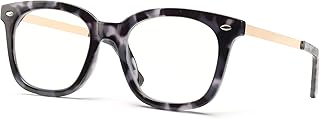 Vintage Squre Clear Glasses Eyeglasses Frames for Women Men (black leopard)