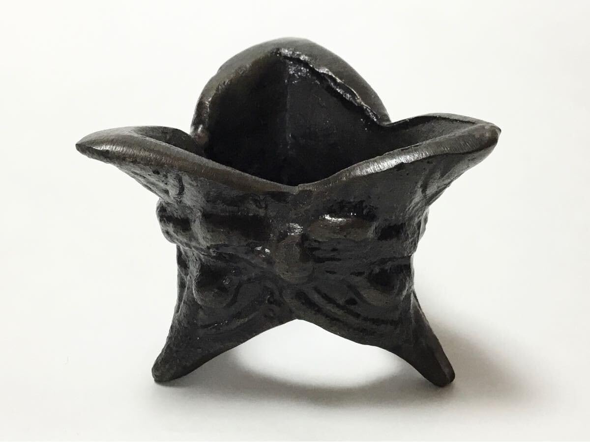 唐銅七種蓋置 金森紹栄造 共箱 七種蓋置 三つ葉