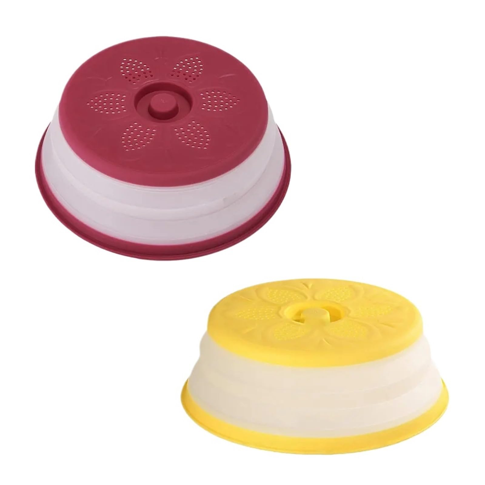 2 Pezzi Pieghevole Coperchio For Microonde Coperchio Riscaldante For Alimenti Coperchio Di Sfiato Vapore Anti-spruzzi For Piatti Ciotole Piatti Cestino