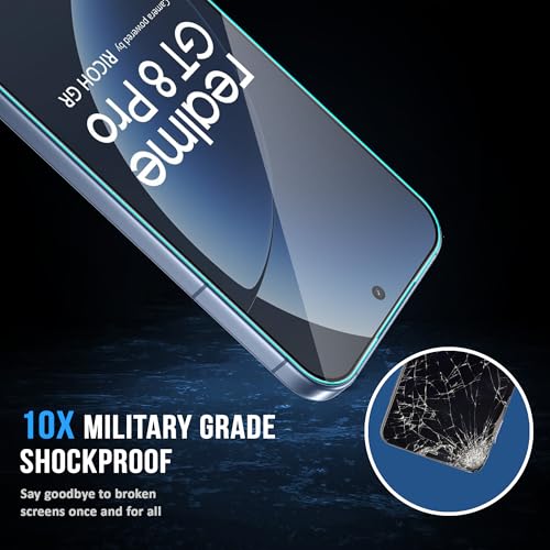 Image of FIRST MART Military Grade Gorilla Tempered Glass for Realme GT 8 Pro with Edge to Edge Coverage, Cable Protector and Easy Installation kit