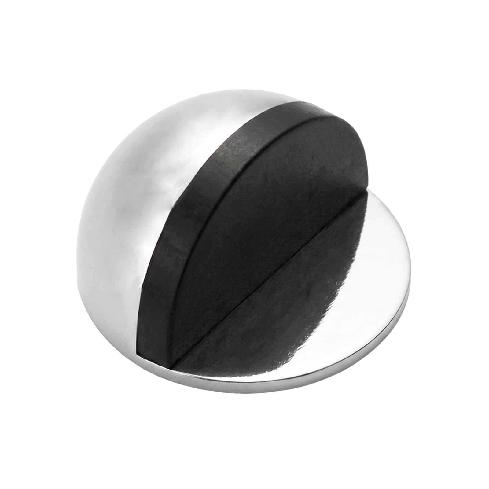 CZXCV Self Adhesive Floor Door Stoppers Oval Stainless Steel Door Stop Wall Protector for Hard Floors and Glass (1, Bright Silver)