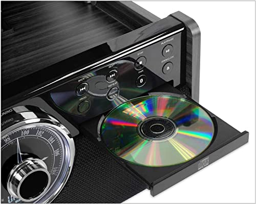 Victrola Mid Century 6-In-1 Bluetooth Record Player & Multimedia Center With Built-In Speakers - 3-Speed Turntable, Cd & Cassette Player, Am/Fm Radio | Wireless Music Streaming | Grey #TOP5