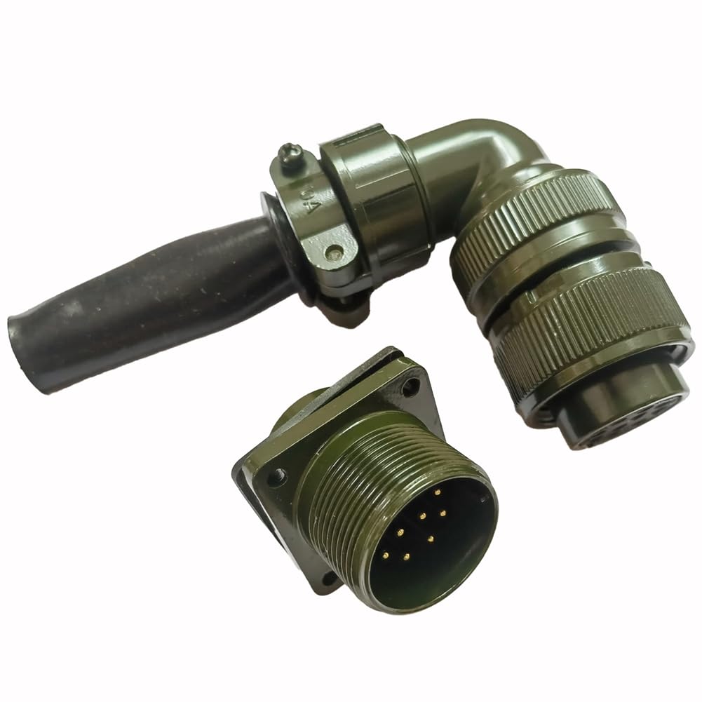 Conector de aviación industrial circular de 10 pines con blindaje impermeable tipo curva 1