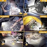 T-SUNUS LED Work Light for Dewalt 18V/20V Batteries, 45W 20000LM Flood Light with USB & TypeC Charging, Low Voltage Protection, Site Lighting for Emergency Garage Workshop DIY(Yellow) - Image 7