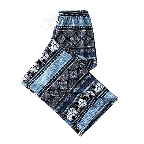 Boho Wide Leg Pants for Women - Trendy Elephant Print Trousers
