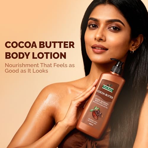 Image of Pure Roots Body Lotion Combo - Fruit Lotion & Cocoa Butter (400ml x 2) | Pack of 2 Moisturizing Body Lotion for Men & Women | Fast Absorbing, Non-Sticky | Deep Nourishment & Instant Hydration for All Skin Types | All Season Use