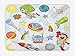 Produktbild ROOMBA Cbseonne Badvorleger, Weltraumobjekte mit Sonnenerde, Comet Sterne Meteor Lunar extraterrestrische Cartoon, Plüsch Badezimmerteppich mit Rutschfester Unterseite, 73,7 x 44,5 cm, Mehrfarbig