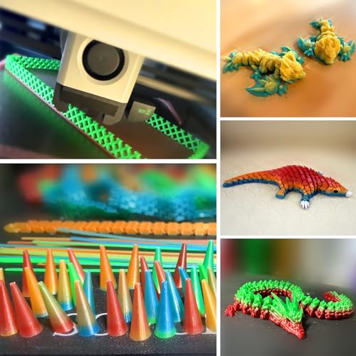 Image of Geeetech Rainbow PLA Filament 1.75mm, 3D Printer Multicolor Filament, Color Changing Filament 1kg (2.2lbs) 1 Spool, Dimensional Accuracy + /- 0.02 mm
